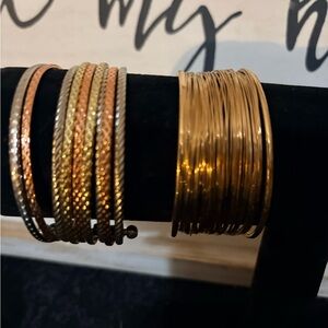 Chic Gold and Rose Gold Bracelet Set of 2